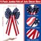 4 Pcs Large Patriotic Star Bows 4th of July Decor Bow Blue White and Red Stripes and Stars Bows for Independence Day 4th of July Indoor Outdoor Patriotic Decorations